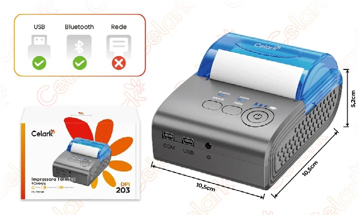 Impressora Térmica 203 DPI · 90mm/s