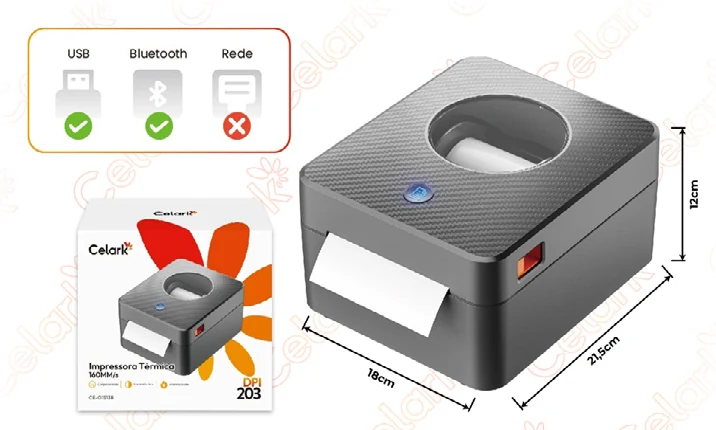 Impressora Térmica 203 DPI · 160mm/s